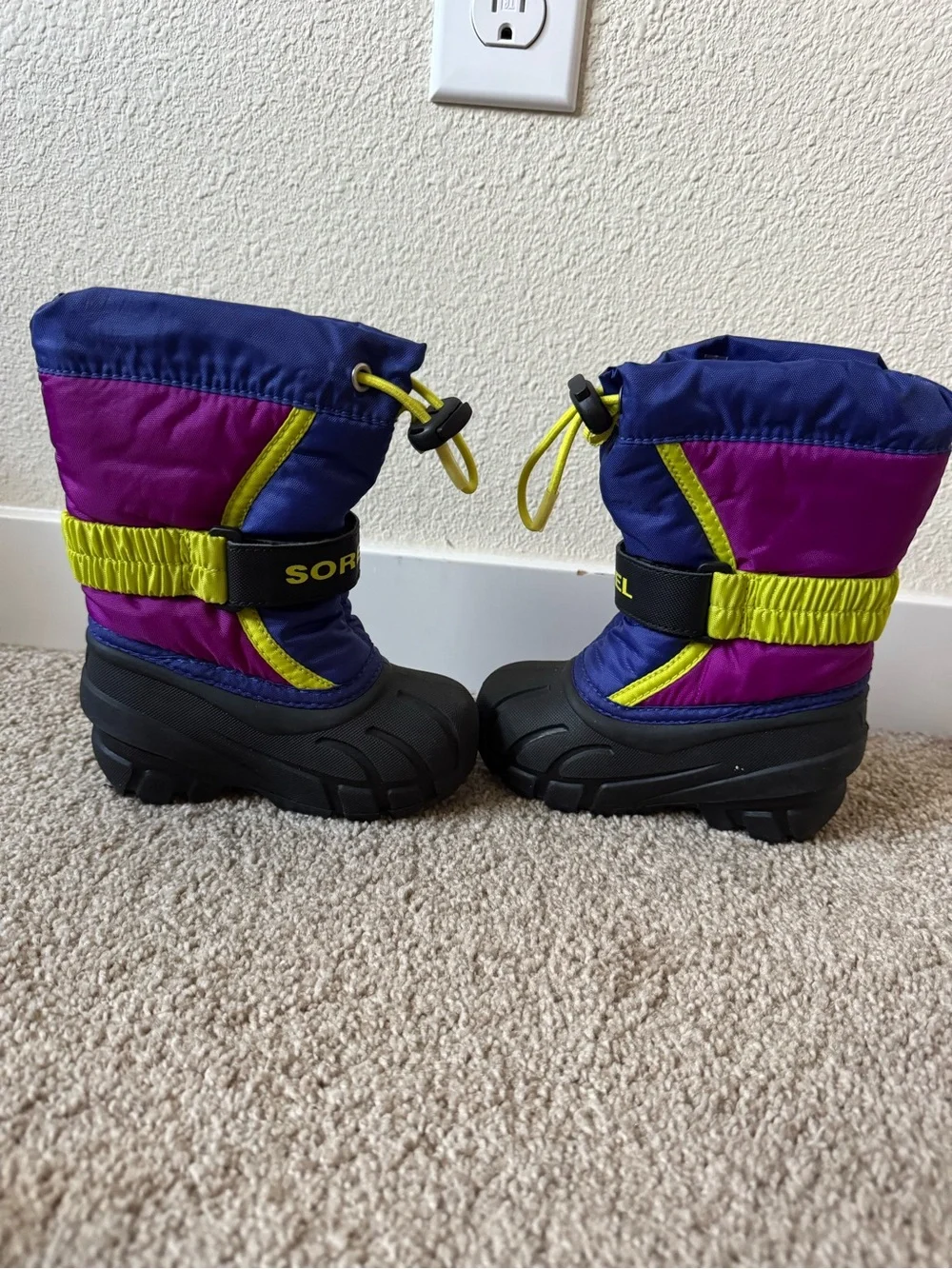 Sorel Kids Purple and Yellow Winter Boots
